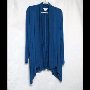 Liz Claiborne Weekend Womens‎ XL Long Sleeve Blue Open Front Cardigan Sweater